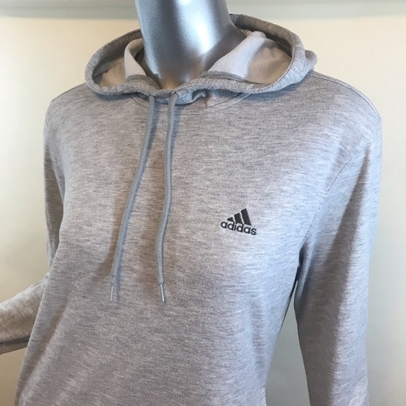 Adidas Women's Medium Hoodie Transit Light Weight Gray Athletic Pullover - Picture 4 of 14